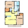 プルミエ 2LDKの間取り