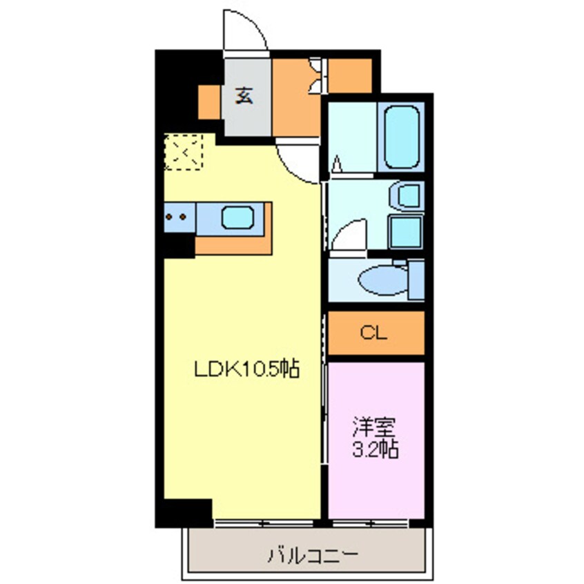 間取図 カーサコモダ新舞子　A