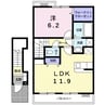 ボーエトワール 1LDKの間取り