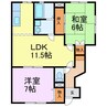 メイプルタウン小林 2LDKの間取り