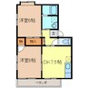 OASIS SATONAKA　B棟 2DKの間取り