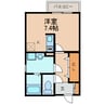 ベルセ常滑 1Rの間取り