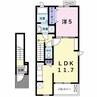 エスポワール住吉 1LDKの間取り