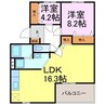 キャッスルエイト 2LDKの間取り