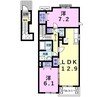 モンテローザII 2LDKの間取り