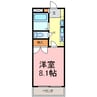 エバーレジデンスA 1Kの間取り