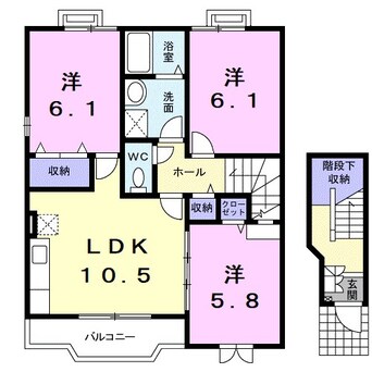 間取図 サンライズ柿谷B