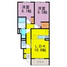 キャスパ 2LDKの間取り