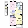 フォレ　ウエスト　Ａ 2LDKの間取り