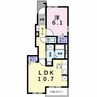 プリムラプレッソII 1LDKの間取り