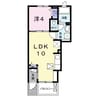 グランツ つつじが丘 1LDKの間取り