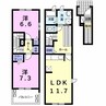 モンテローザI 2LDKの間取り