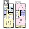 シャトル脇島 2LDKの間取り