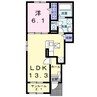 クラールパプリカC 1LDKの間取り