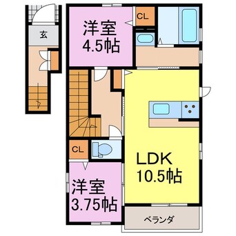 間取図 リーブルファイン樽水　1号棟