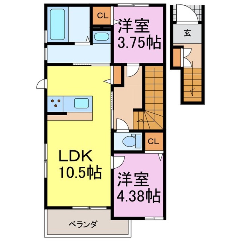 間取図 リーブルファイン樽水　2号棟