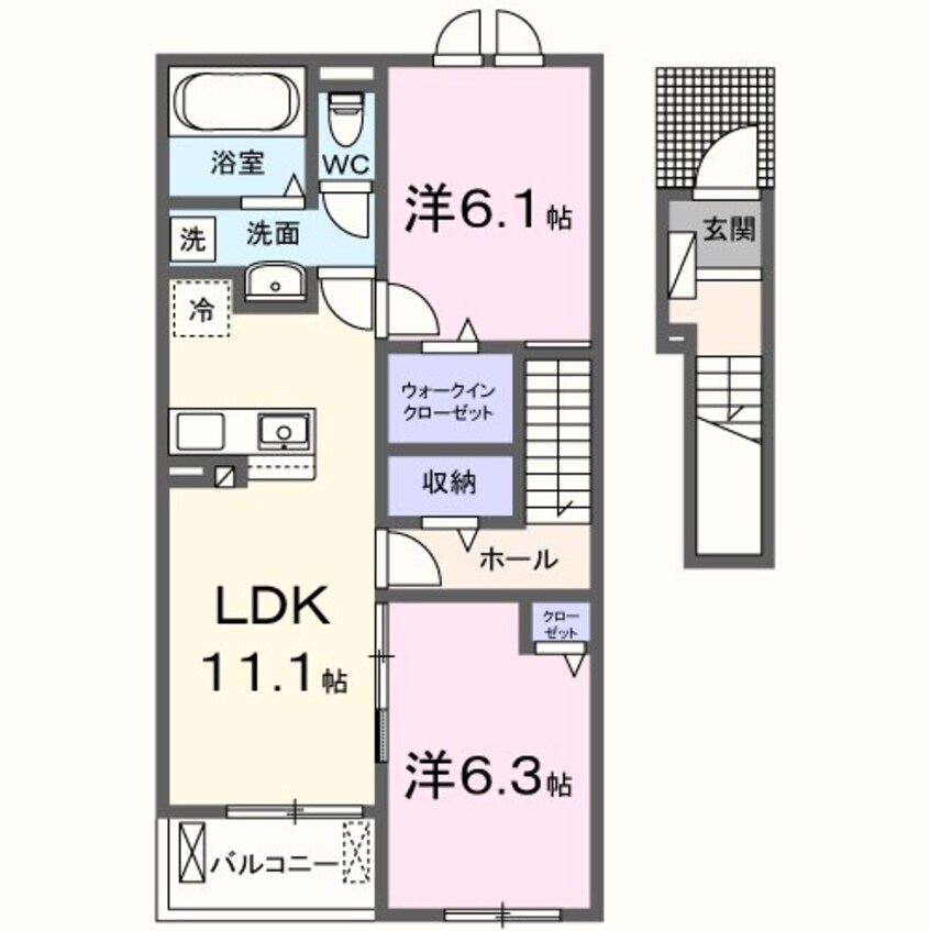 間取図 クレールB（知多市）