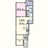 サンライズヒルズI 1LDKの間取り