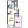 フラワーII 1LDKの間取り