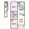 フラワーII 2LDKの間取り