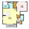 メゾンさくらの杜 1LDKの間取り