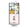 クヒオＢ 1Kの間取り