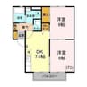 コンフォールA棟 2DKの間取り