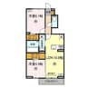 リッシェプレイス 2LDKの間取り