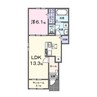 ヒカルサ水戸石川ノース 1LDKの間取り