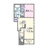 ヒカルサ水戸石川ノース 1LDKの間取り