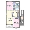 ヒカルサ水戸石川ノース 2LDKの間取り