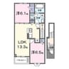 ヒカルサ水戸石川ノース 2LDKの間取り