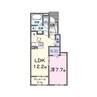 ヒカルサ水戸石川サウス 1LDKの間取り