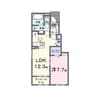 ヒカルサ水戸石川サウス 1LDKの間取り