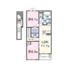ヒカルサ水戸石川サウス 2LDKの間取り