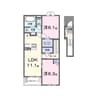 ヒカルサ水戸石川サウス 2LDKの間取り