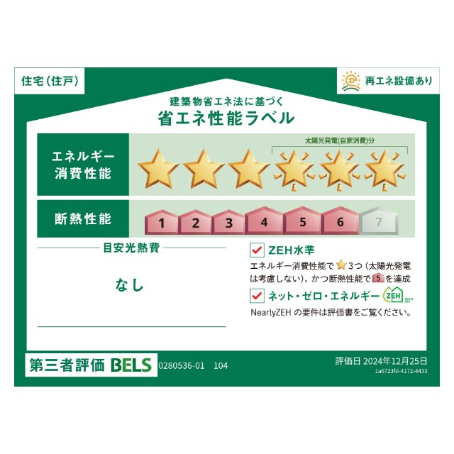 省エネ性能ラベル ヒカルサ水戸石川サウス