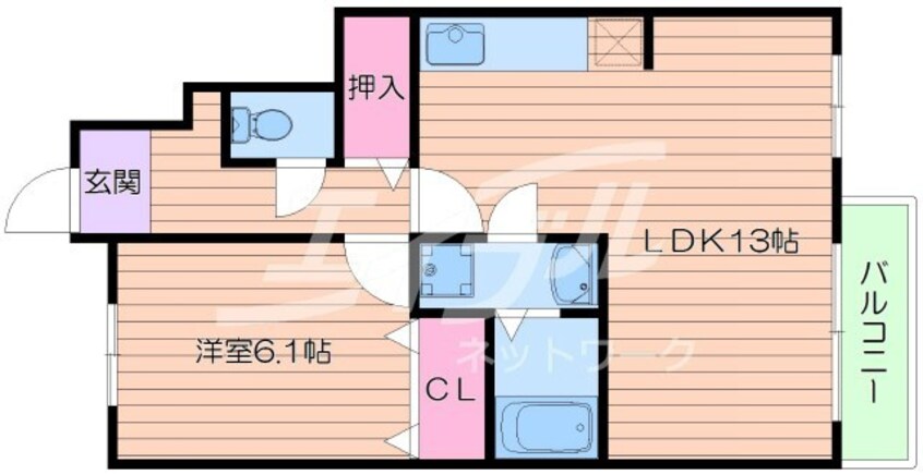 間取図 阪急箕面線/桜井駅 徒歩20分 1階 築16年