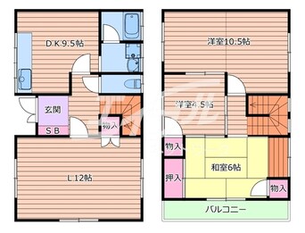 間取図 坊島4丁目貸家　西角