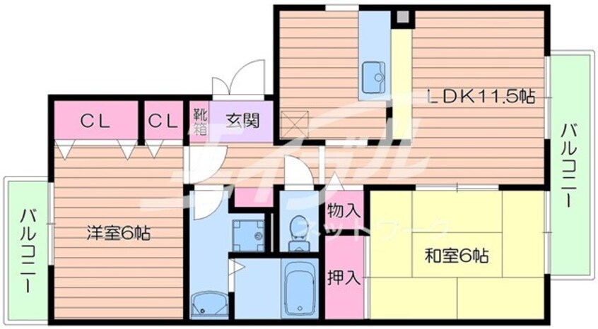 間取図 ネオパーチェ　A棟