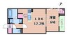 西豊川町アパート-2 1LDKの間取り