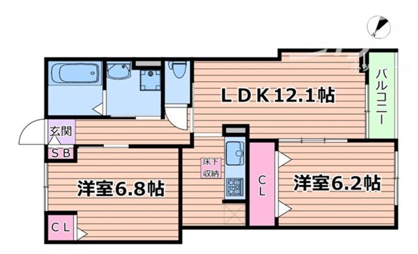 間取図 西豊川町アパート-2