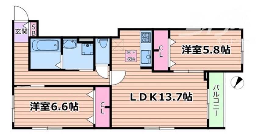 間取図 西豊川町アパート-2