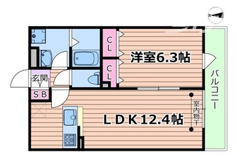 間取図 リブリ・リヴェール池田呉服町