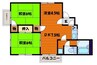 高徳線/屋島駅 徒歩9分 2階 築47年 2LDKの間取り