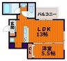 高徳線/栗林公園北口駅 徒歩8分 10階 築6年 1LDKの間取り