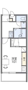 予讃線・内子線/鬼無駅 徒歩15分 2階 築22年 1Kの間取り