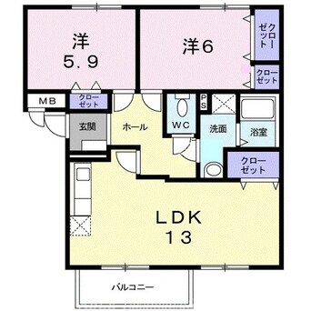 間取図 ニューエルディム小山　Ｂ