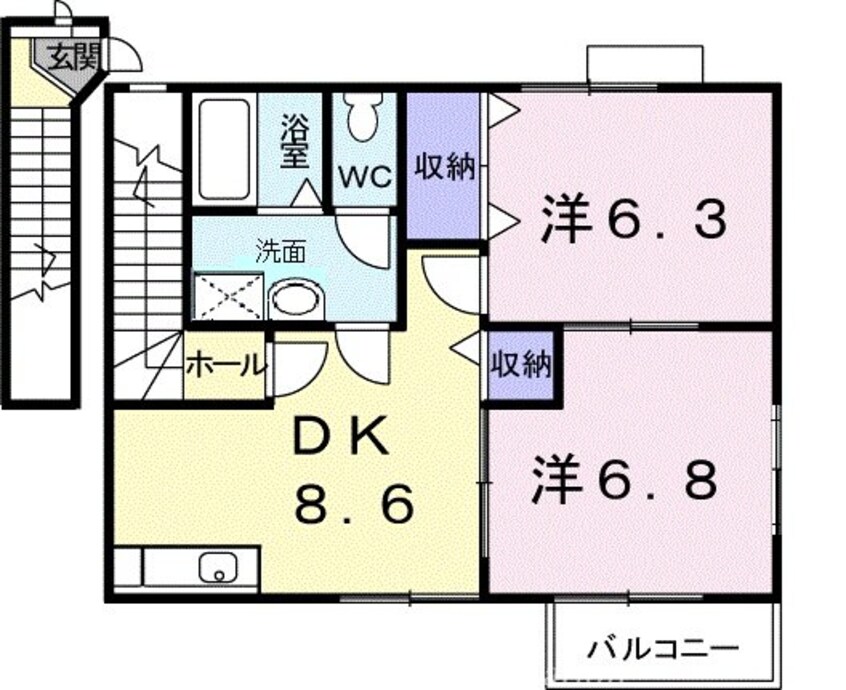 間取図 サイドヒル　Ｂ