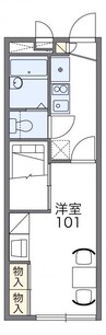 予讃線・内子線/鬼無駅 徒歩13分 2階 築19年 1Kの間取り